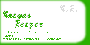 matyas retzer business card